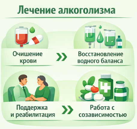 лечение алкоголизма в Протвино этапы